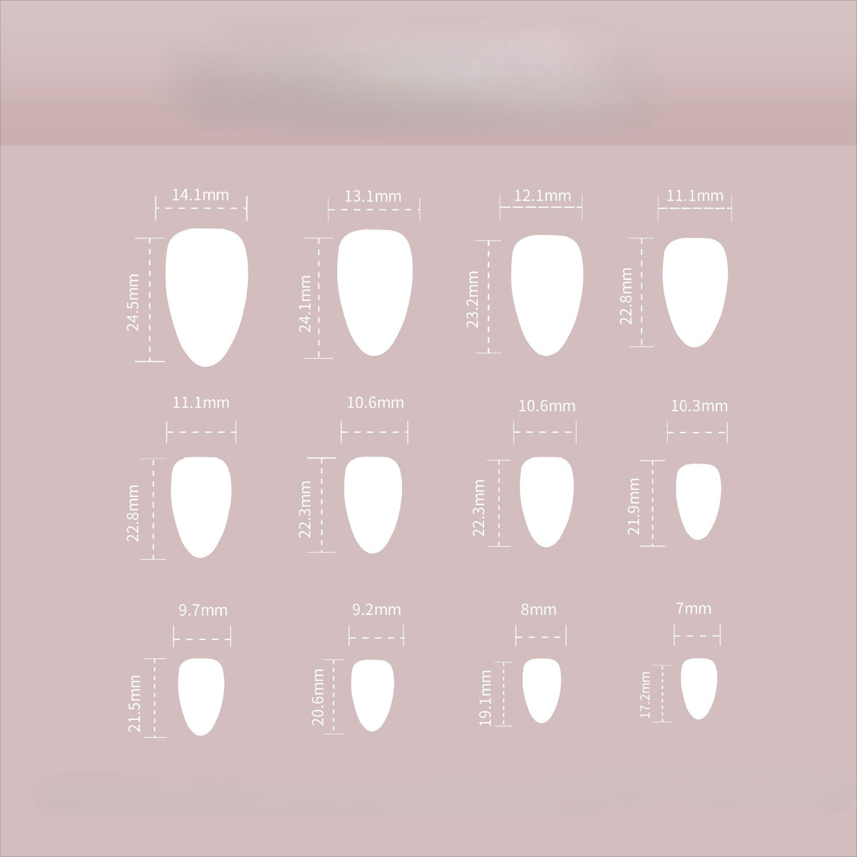Short Ombre white Almond nails
