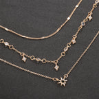 Fashion New Women's Multi-Layer Star Pendant Necklace Handmade Jewelry Set