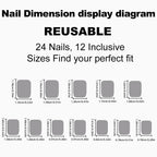 Solid-color short handcrafted press on nails Purple