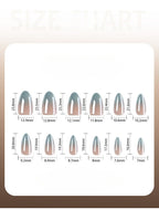 French Light Blue Ombre Almond Long nails