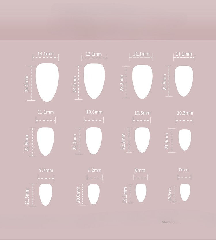 French White Glitter Short Almond press on nails