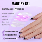 Black French Almond Gel Nails