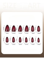 Red Ombre Almond Long Press On Nails