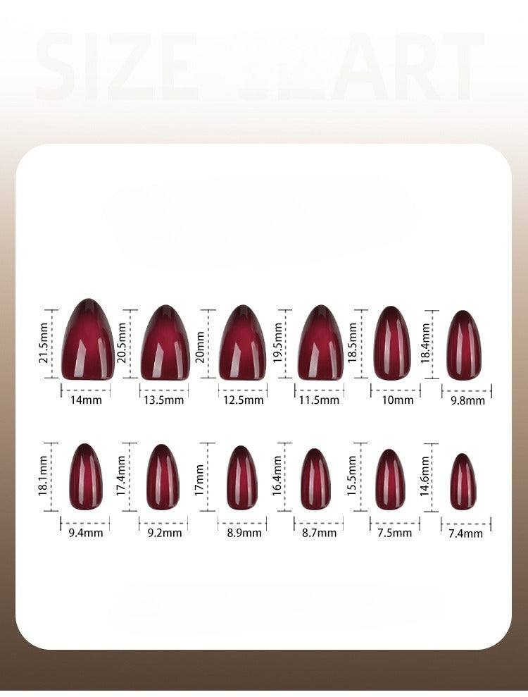 Red Ombre Almond Long Press On Nails