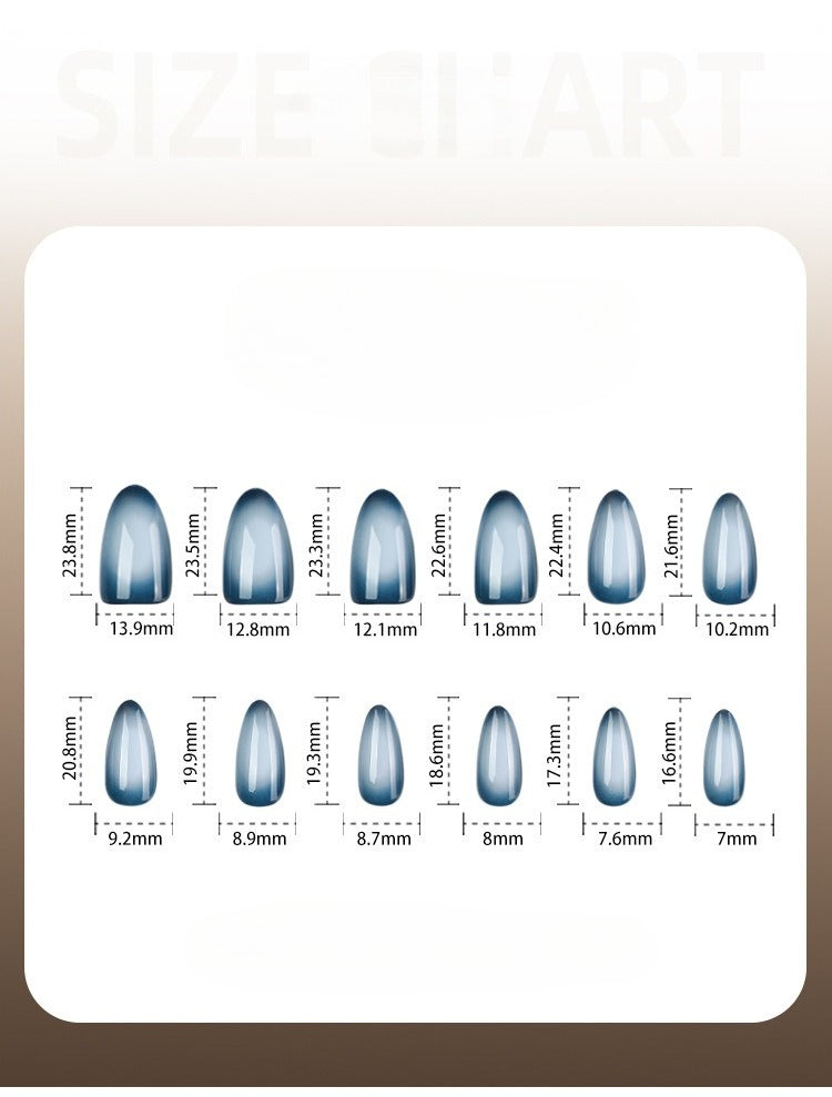 Blue Almond Glossy Long nails