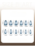 Blue Almond Glossy Long nails