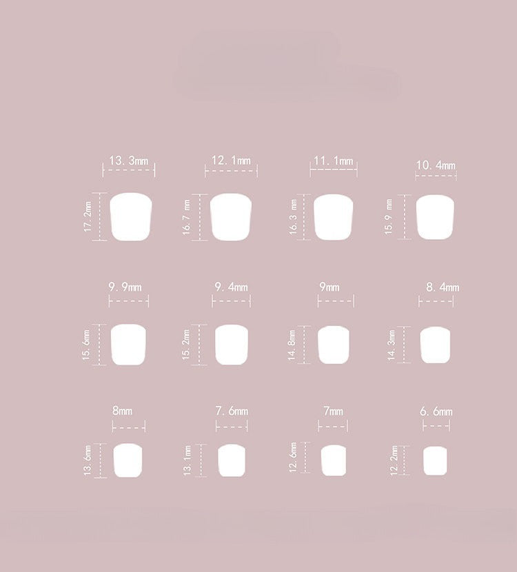 24pcs Pink Polka dot Short Squoval Nails