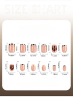 Short Square Oval French Leopard Nails