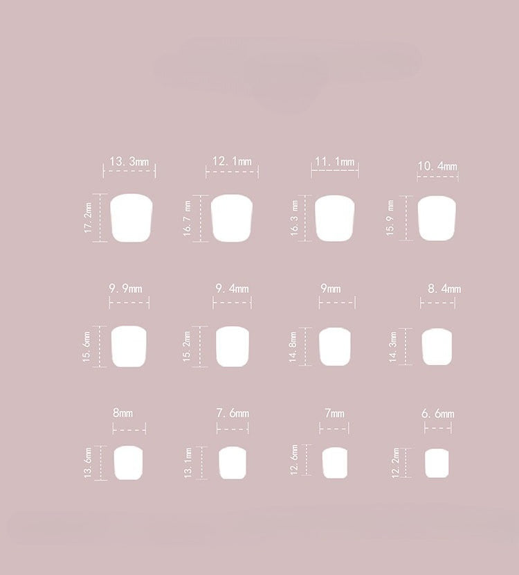 24pcs Short Square French manicure with Pink Nails