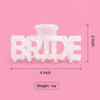 BRIDE Letter Hair Clip White Shell Acrylic Large Hair Pin for Wedding and Party