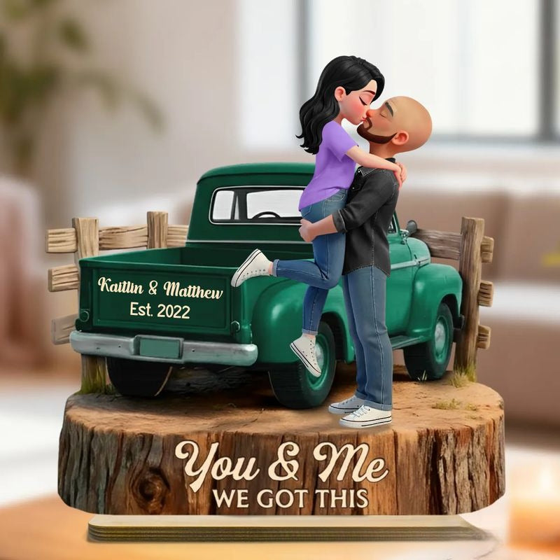 Personalized 2-Layer Wooden Plaque Rocking Chair Couple, Unique Romantic Gift for Husband or Wife
