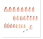 24pcs French Zebra 3D Flower Almond Nails