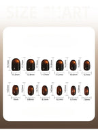 Brown Cat-eye Short nails