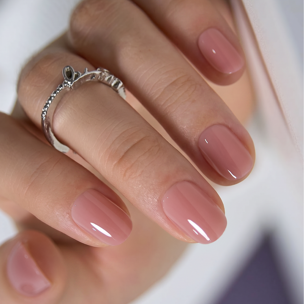 Bare color Short style Squoval Nails