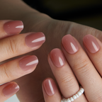Bare color Short style Squoval Nails