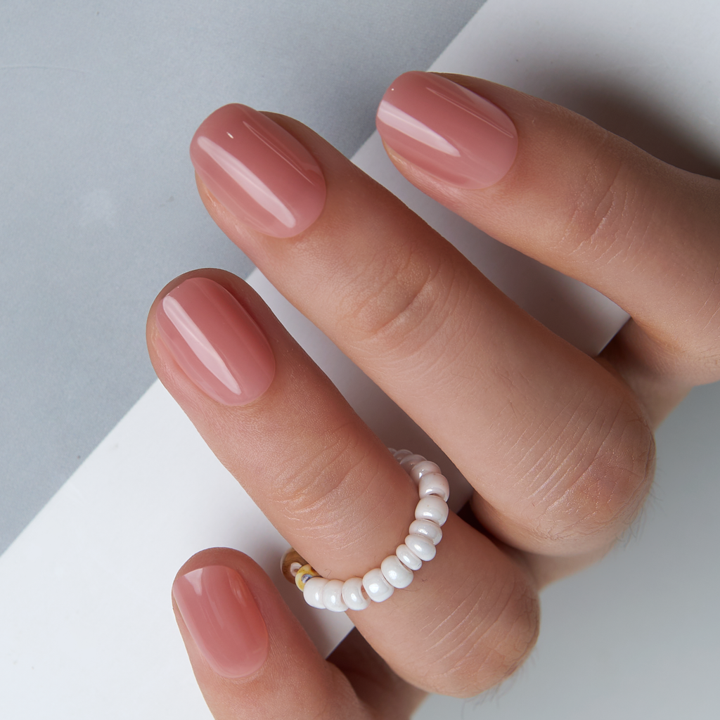 Bare color Short style Squoval Nails