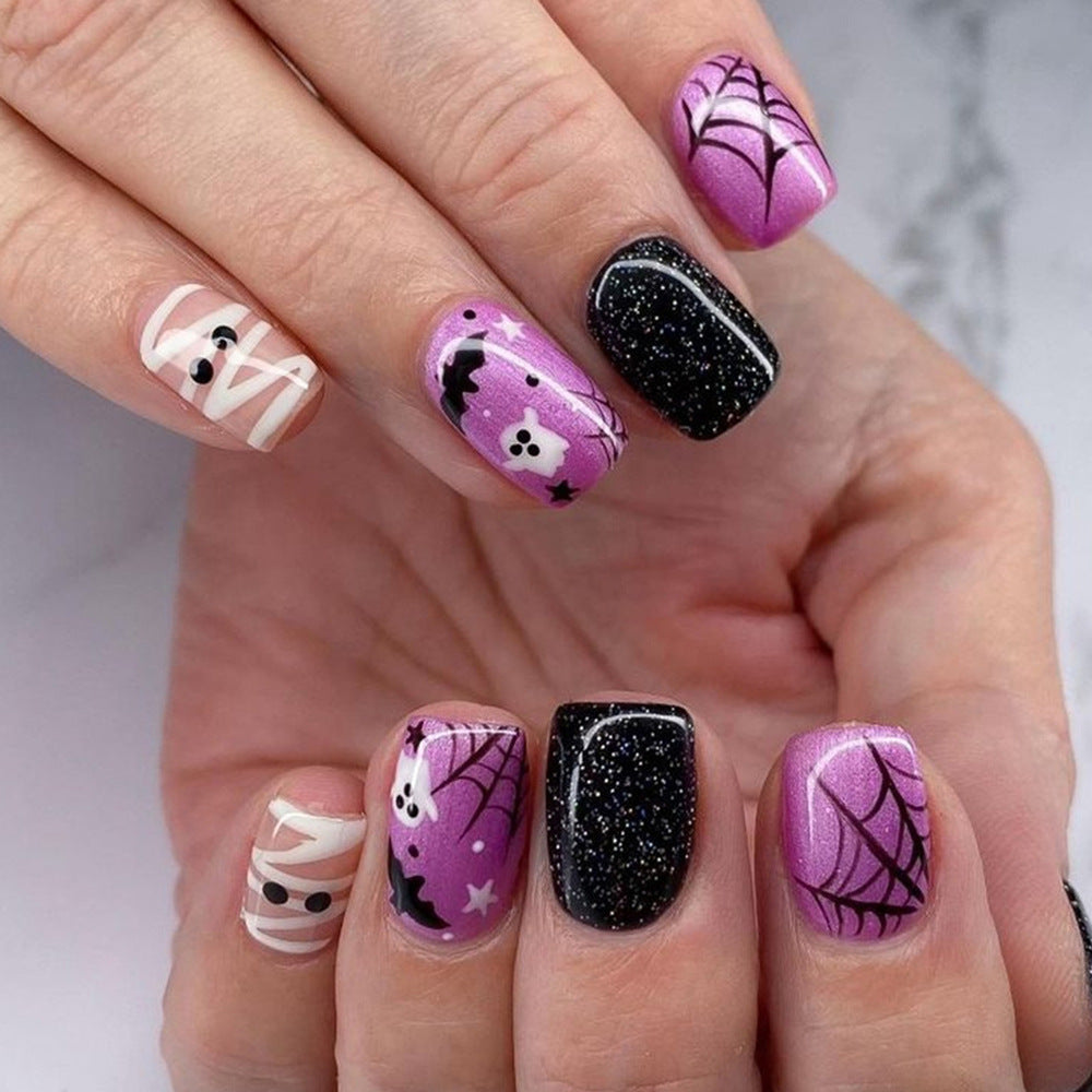 Purple spider nails