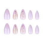 Purple butterfly-shaped nails