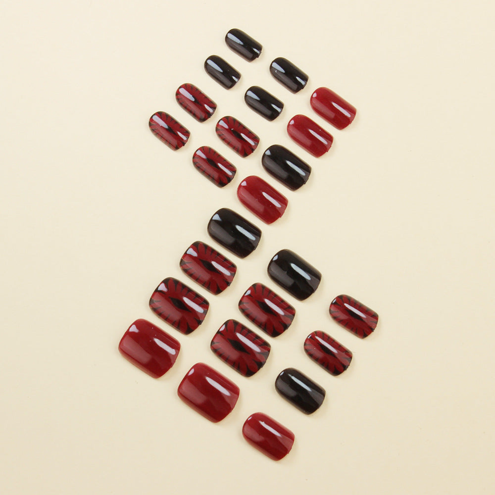 Red and Black Devil Eye nails