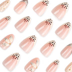 24pcs French Zebra 3D Flower Almond Nails