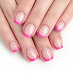 Short Square White French Multi-purpose Nails