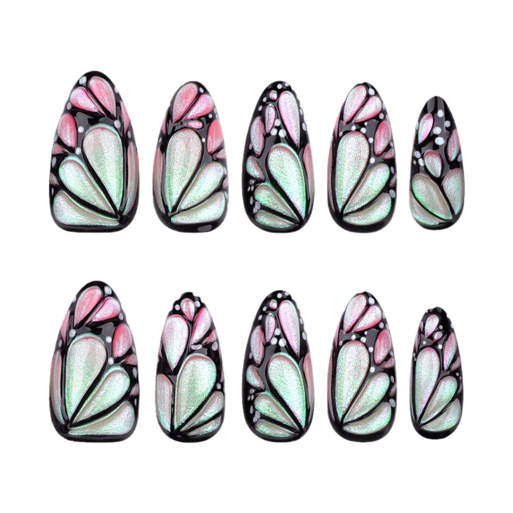 Pearlescent powder gradient nails
