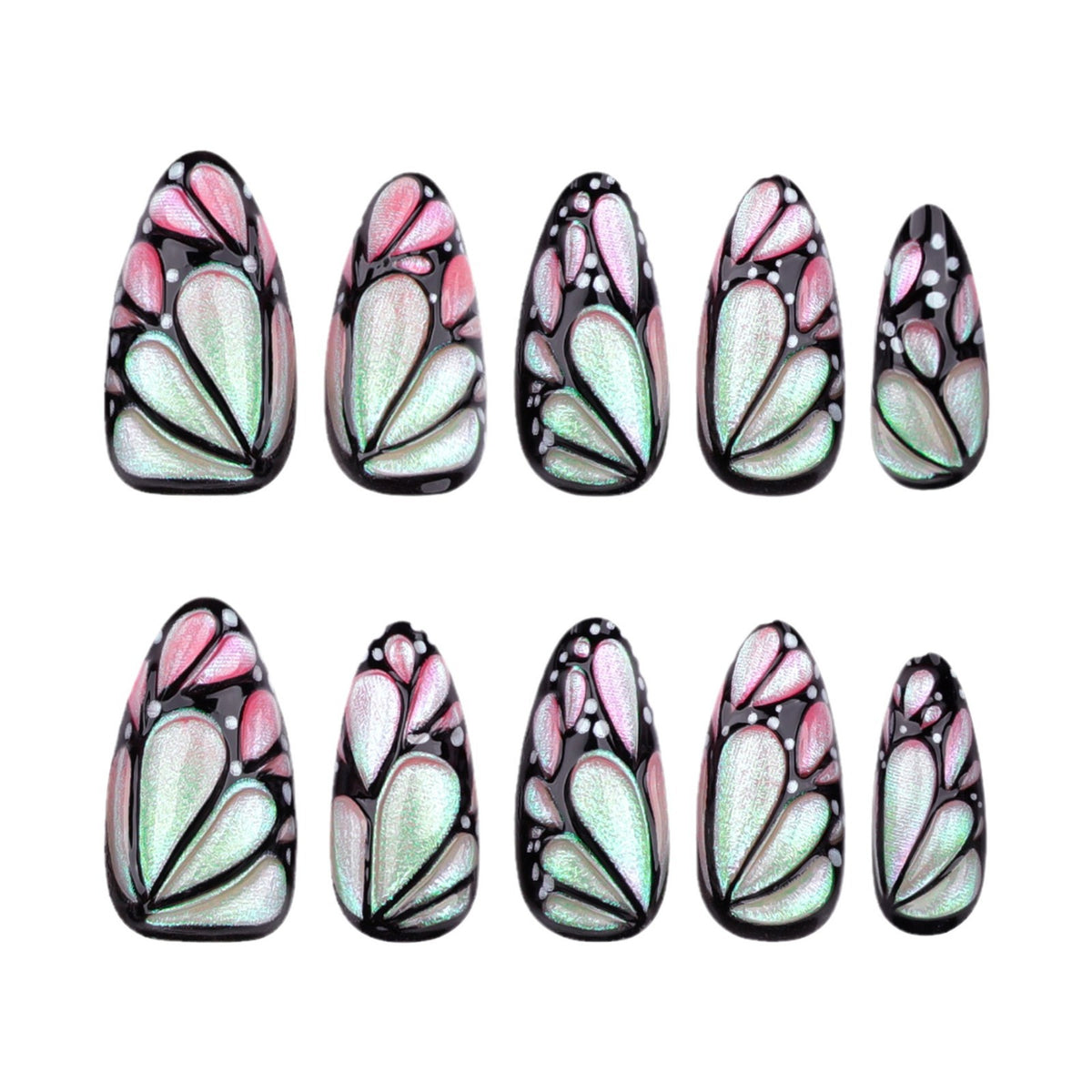 Pearlescent powder gradient nails