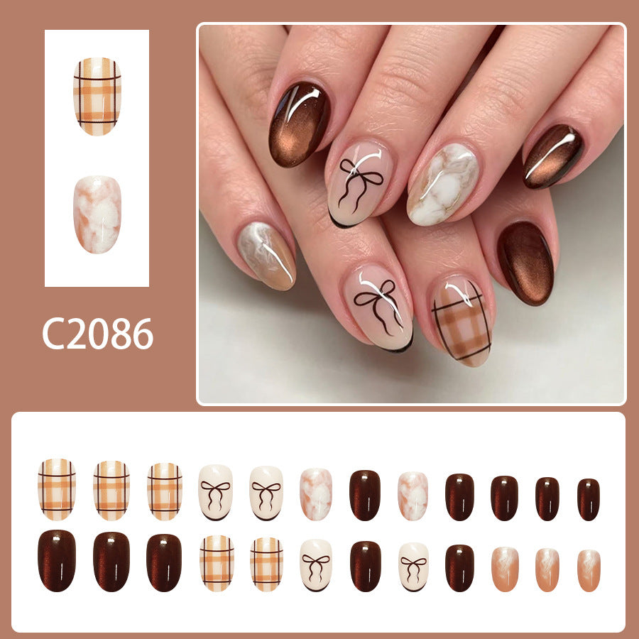 Checkered marble nails