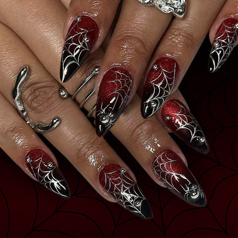 Gradually dark red spider nails