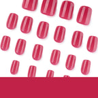 Simple rose red nails