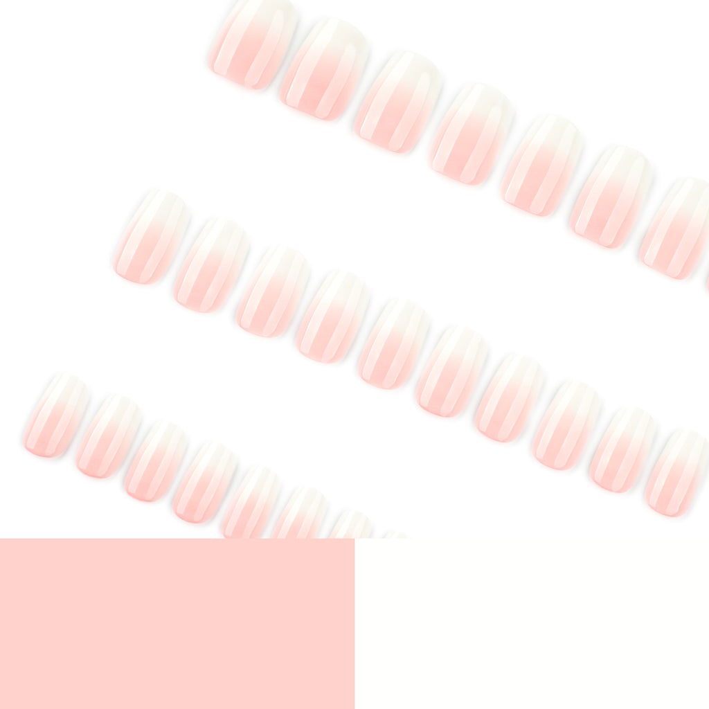 Gradient peach aurora nails