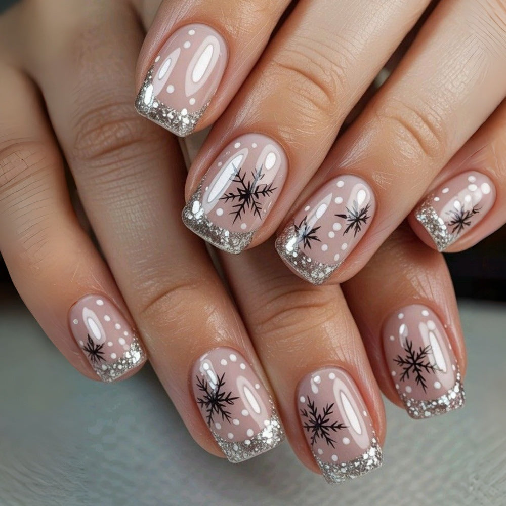 Winter French-style Nails