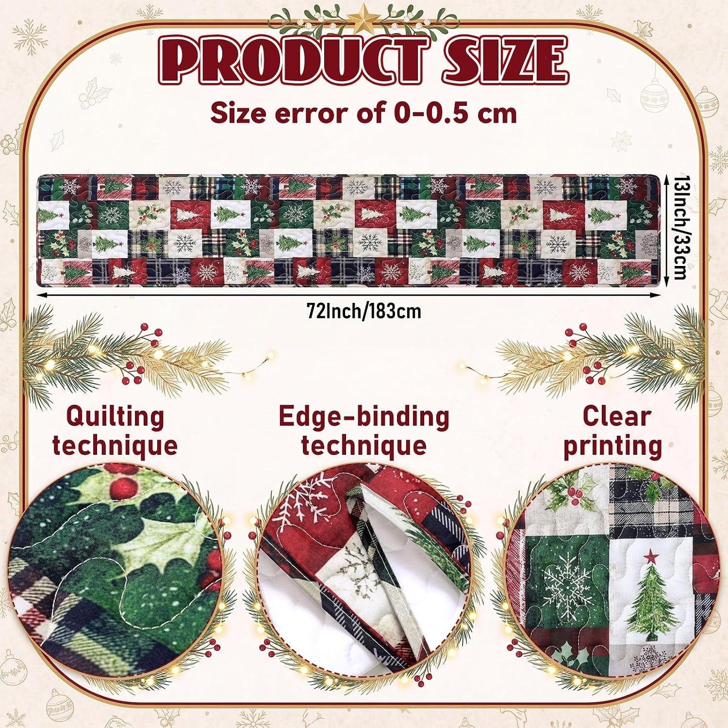 Table Runner Vintage Leaf Table Decor Thanksgiving/Halloween/Christmas Kitchen Dining Tabletop for Harvest