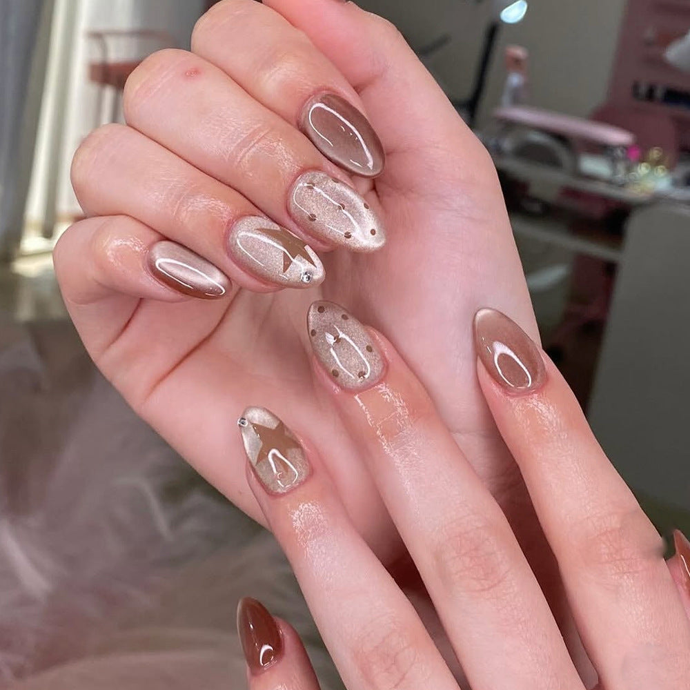 Cat's eye starry sky nails