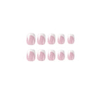 Short square white French-style nails