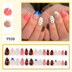 Red and blue dotted nails
