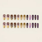 Gold powder leopard print nails
