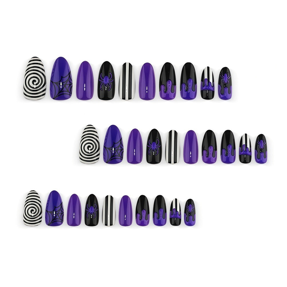 Purple-black spider nails