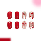 Heart-shaped ribbon nails