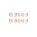 Short square green nails