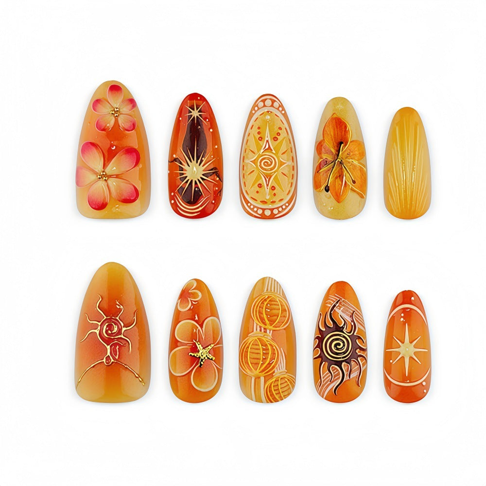 Gilded Sunflower Nails