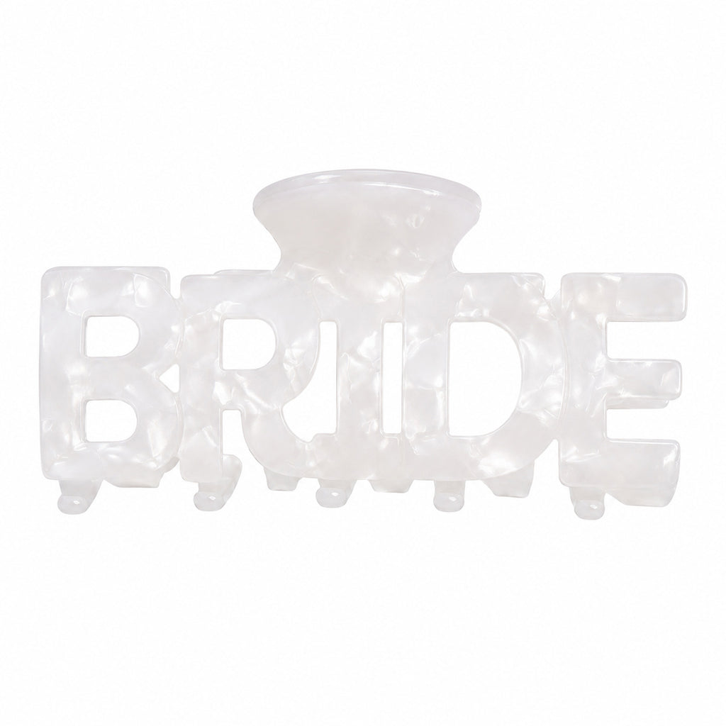 BRIDE Letter Hair Clip White Shell Acrylic Large Hair Pin for Wedding and Party