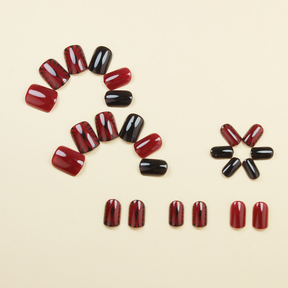Red and Black Devil Eye nails