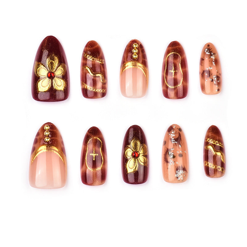 Autumn flower nails