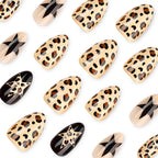Star-shaped leopard print nails