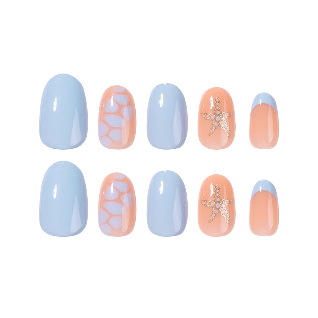 Short blue nails