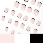 Black and white French nails