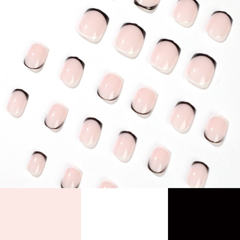 Black and white French nails