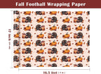 Glitter Foil Fall Pumpkin Wrapping Paper Roll Autumn Harvest Floral Pumpkin Gift Wrap for Thanksgiving
