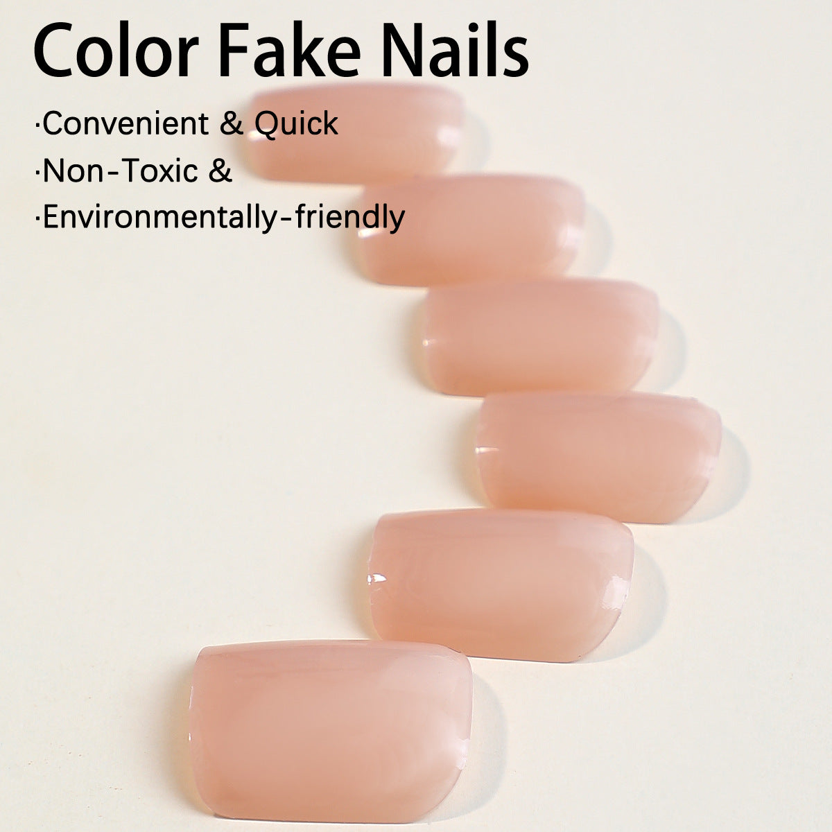 24pcs Short skin color fashion nails